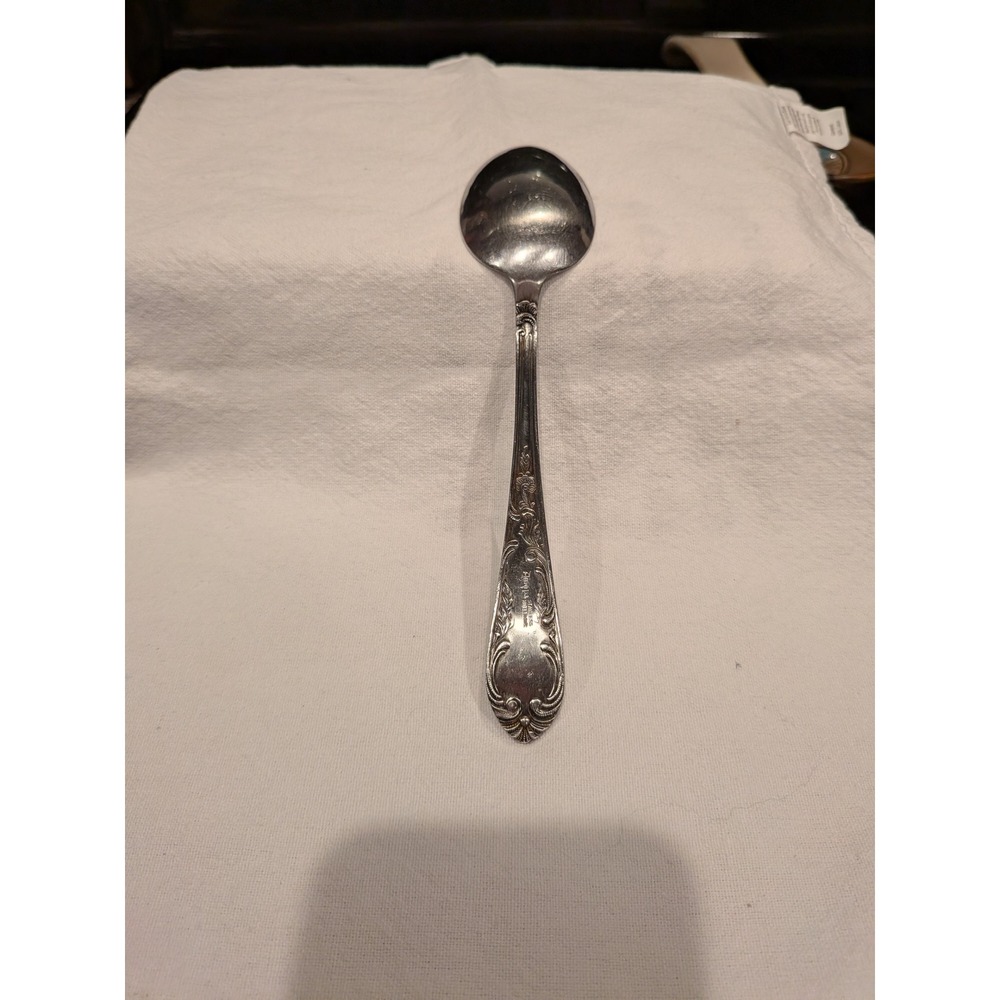Amefa Holland Stainless Steel Teaspoon Ornate Floral Scroll Pattern Silver Tone - Picture 3 of 4